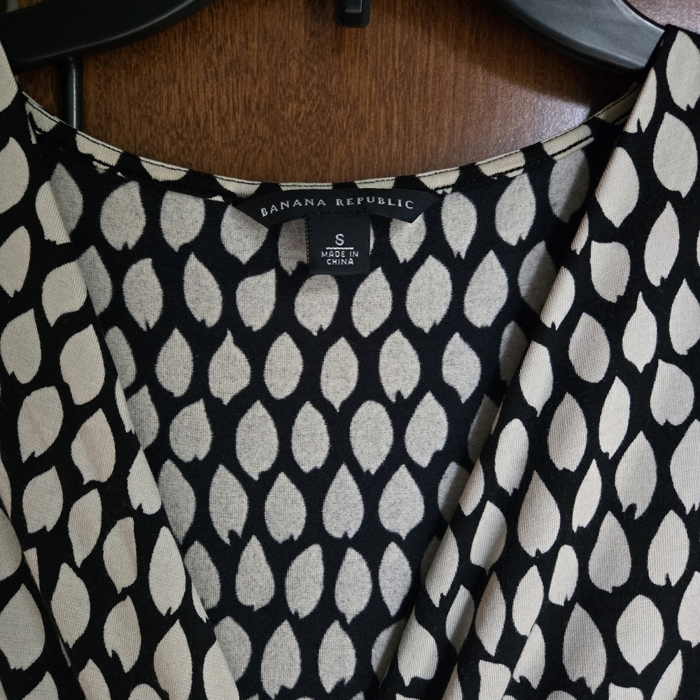 Banana Republic Black and White Mini Dress Silk Blend Small - Picture 3 of 5